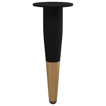 Piedini per mobili 2 pcs Nero e Oro Ø 40 x 98 mm Ferro