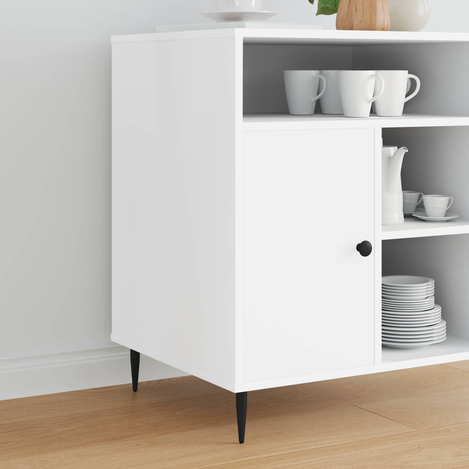 Piedini per mobili 2 pcs Nero Ø 40 x 98 mm Ferro | homemem39