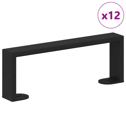 Piedini per mobili 12 pcs Nero 281 x 40,5 x 100 mm Ferro