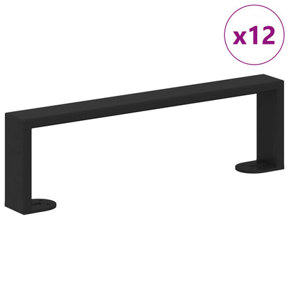 Piedini per mobili 12 pcs Nero 341 x 40,5 x 100 mm Ferro | homemem39