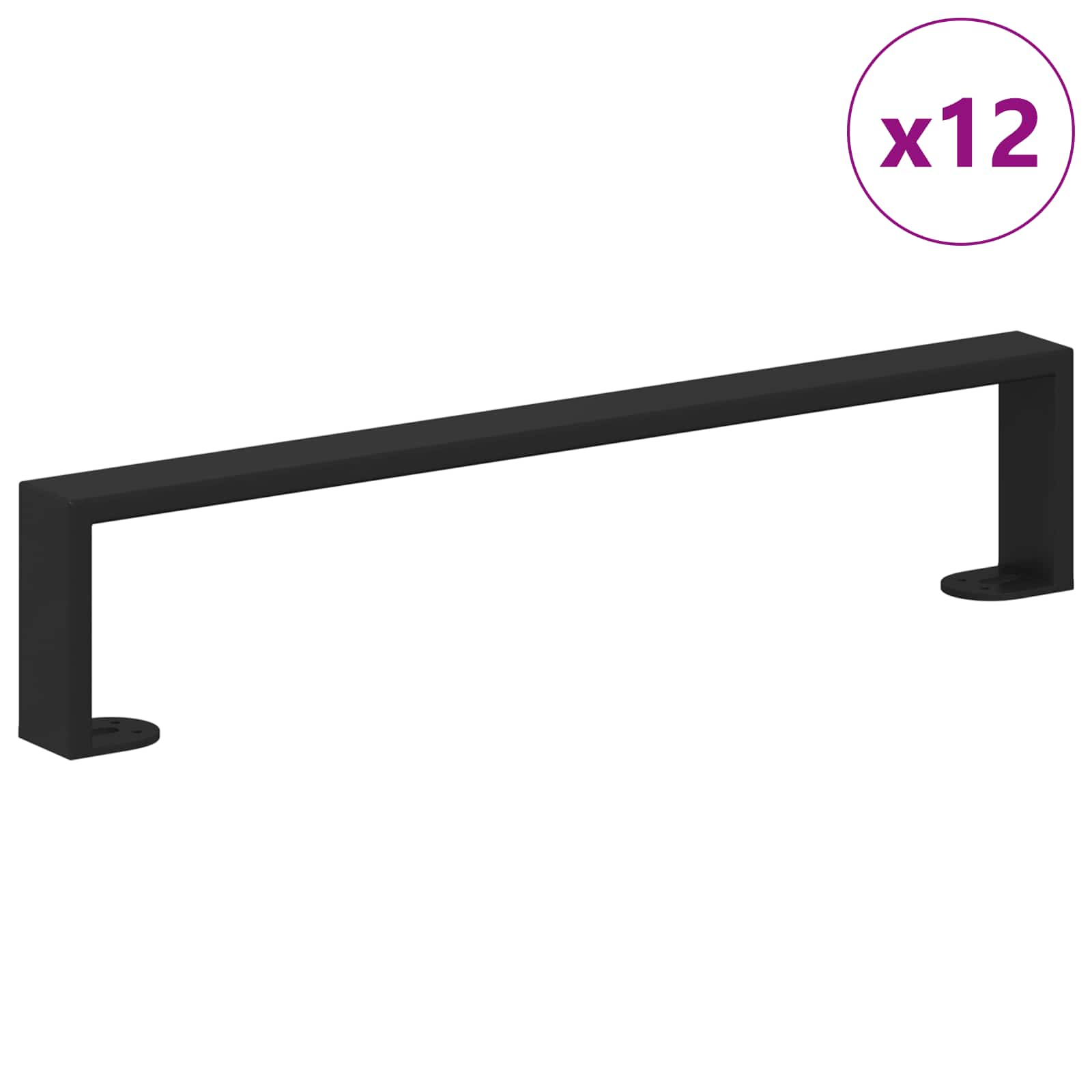 Piedini per mobili 12 pcs Nero 481 x 40,5 x 100 mm Ferro | homemem39