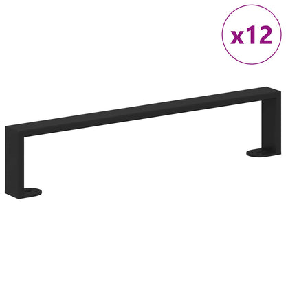 Piedini per mobili 12 pcs Nero 481 x 40,5 x 100 mm Ferro | homemem39
