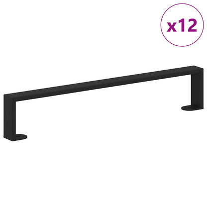 Piedini per mobili 12 pcs Nero 546 x 40,5 x 100 mm Ferro | homemem39