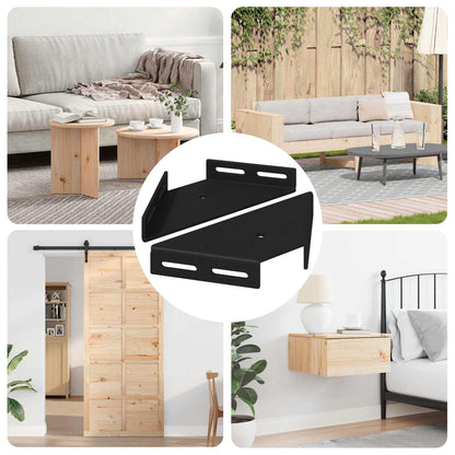 Staffa Angolare 2 pcs Nero 138,5 x 50,5 x 16 mm Ferro