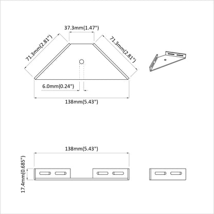Staffa Angolare 2 pcs Nero 138,5 x 50,5 x 16 mm Ferro