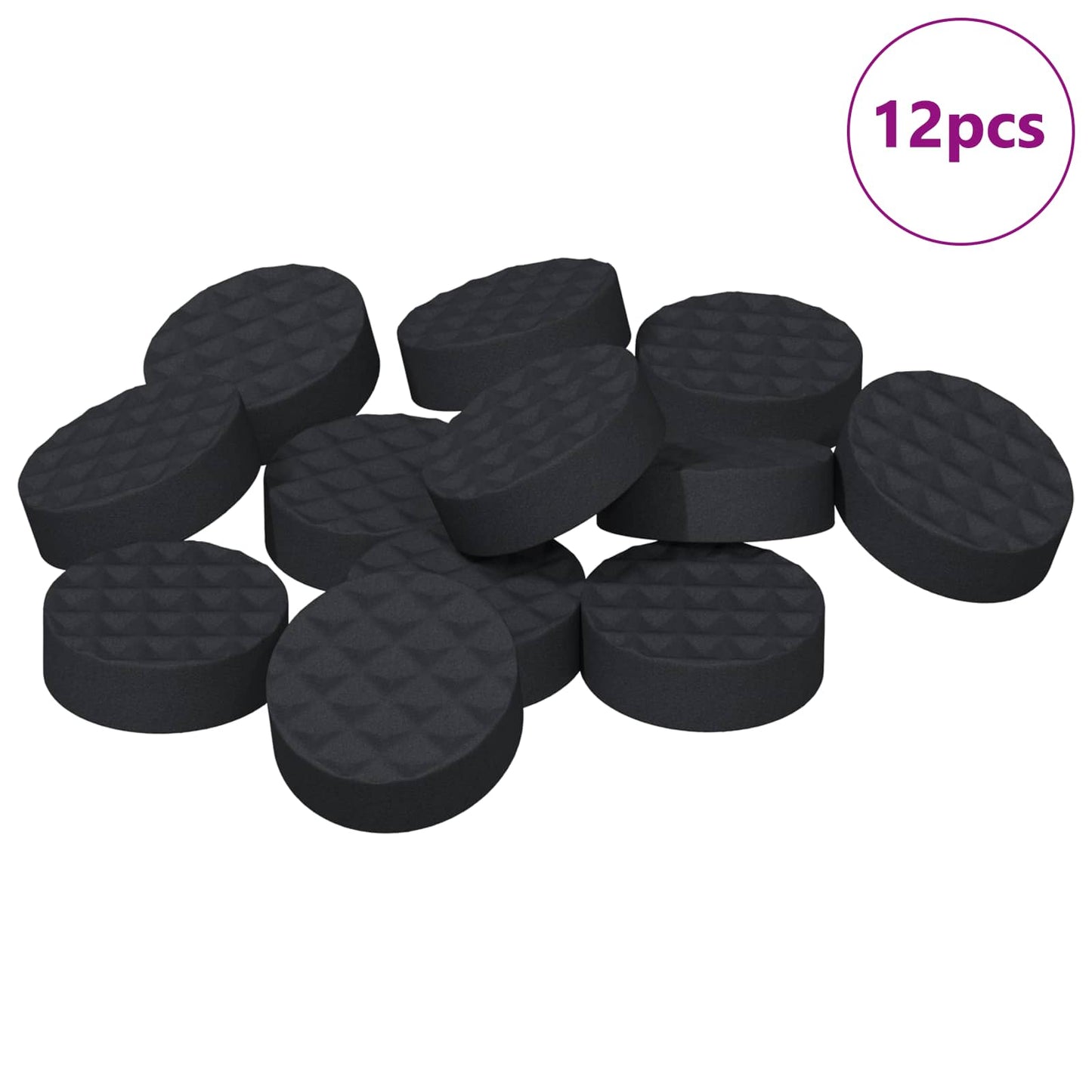 Pannelli per Piedi di Mobili 12 pcs Nero Ø 14 x 4 mm EVA | homemem39