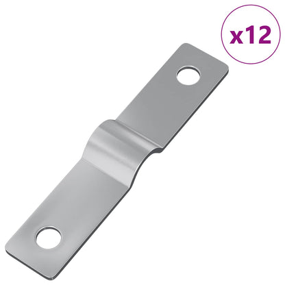 Piastra di impatto 12 pcs Argento 50 x 10 x 1,2 mm Ferro