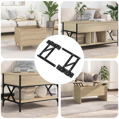 Meccanismo di Sollevamento per Letto 2 pcs Nero Ferro