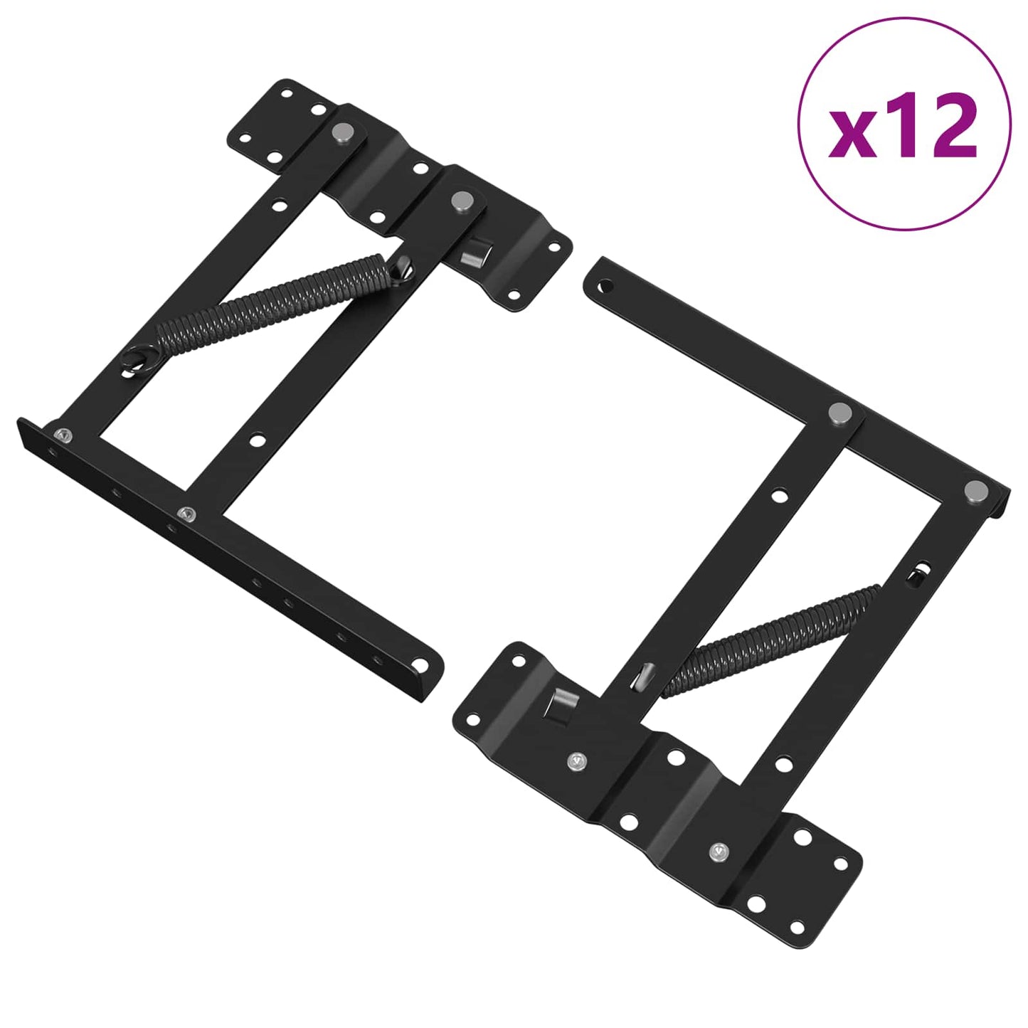 Meccanismo di Sollevamento per Letto 12 pcs Nero Ferro | homemem39