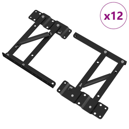 Meccanismo di Sollevamento per Letto 12 pcs Nero Ferro | homemem39