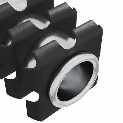 Inserto per tubo filettato 2 pcs Nero e Argento Acciaio zincato | homemem39