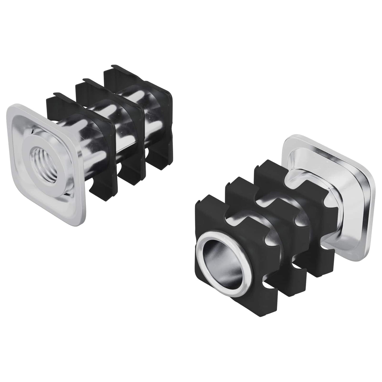 Inserto per tubo filettato 2 pcs Nero e Argento Acciaio zincato | homemem39