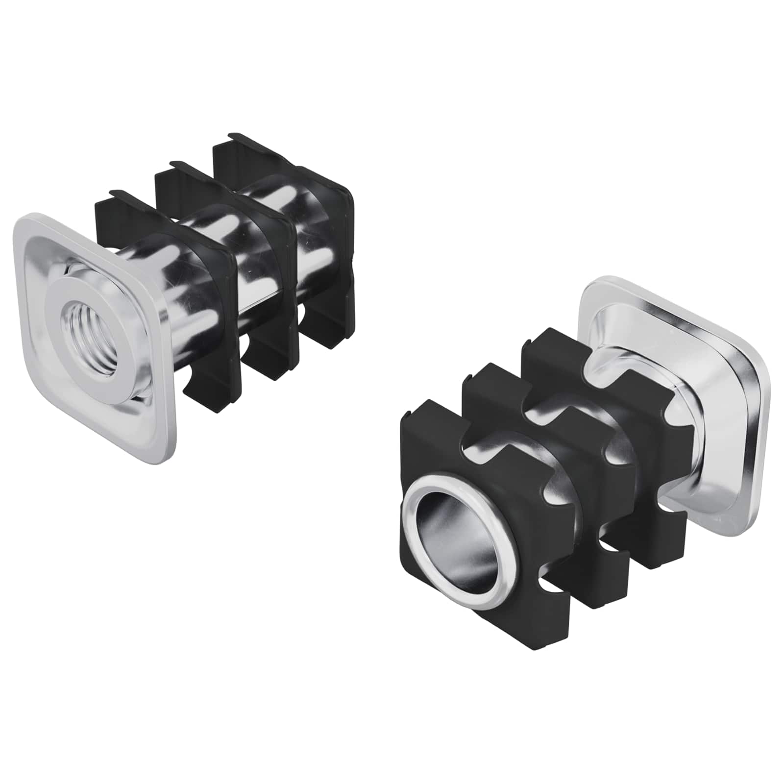 Inserto per tubo filettato 2 pcs Nero e Argento Acciaio zincato | homemem39