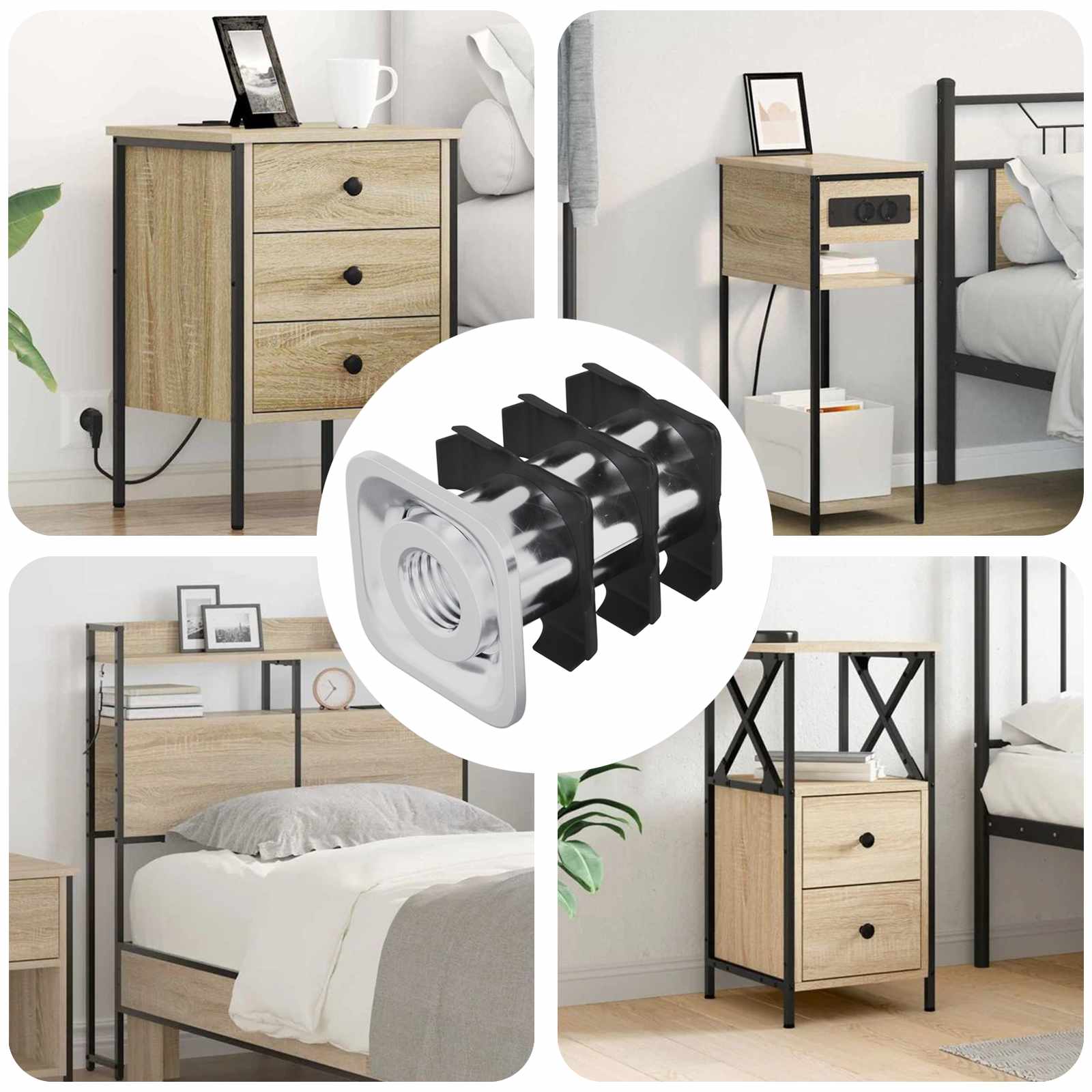 Inserto per tubo filettato 12 pcs Nero e Argento | homemem39