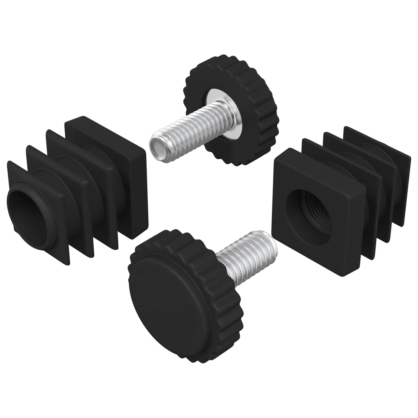 Livellatori per Mobili Regolabile 2 pcs Nero M6 PP | homemem39