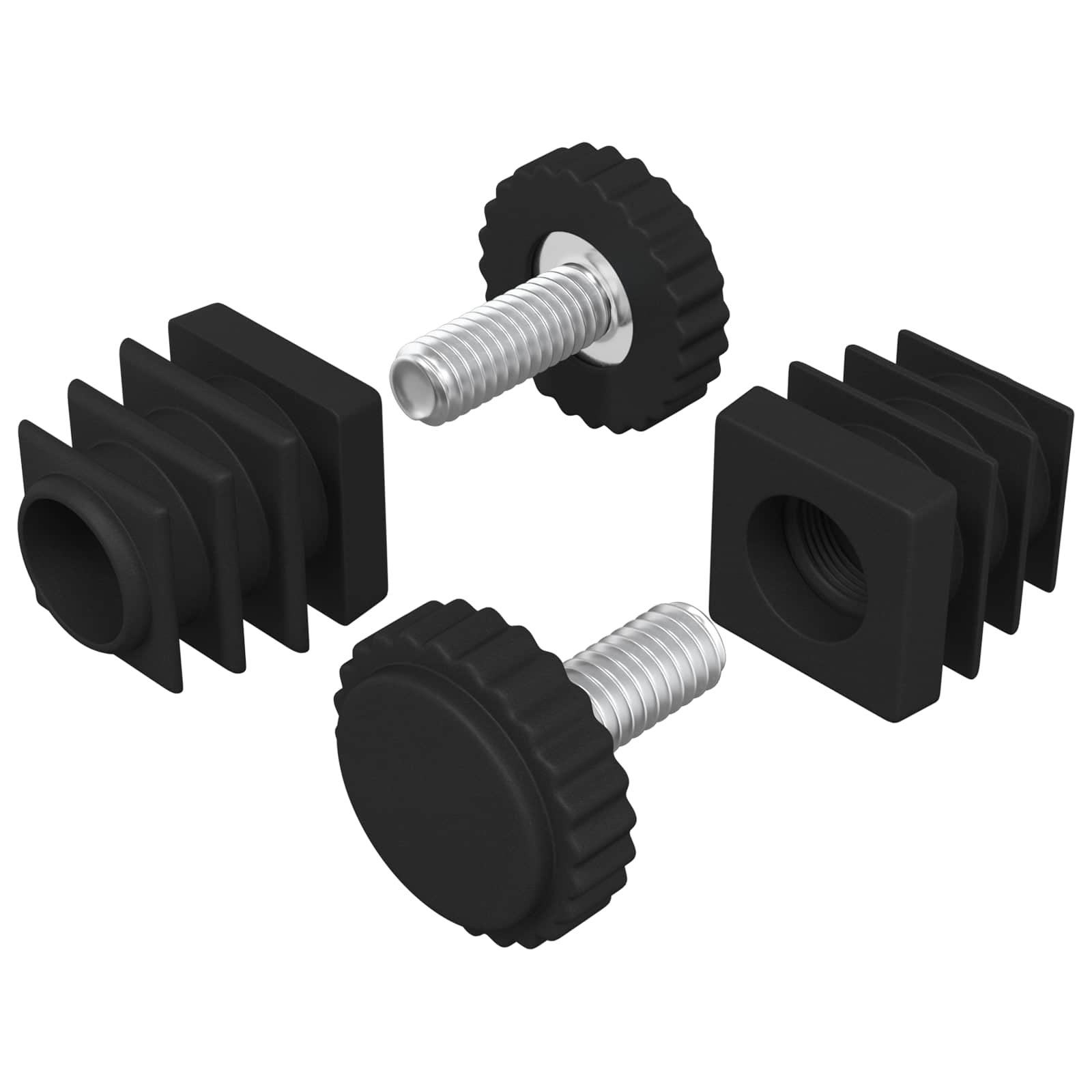 Livellatori per Mobili Regolabile 2 pcs Nero M6 PP | homemem39