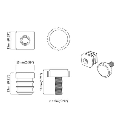 Livellatori per Mobili Regolabile 2 pcs Nero M6 PP | homemem39