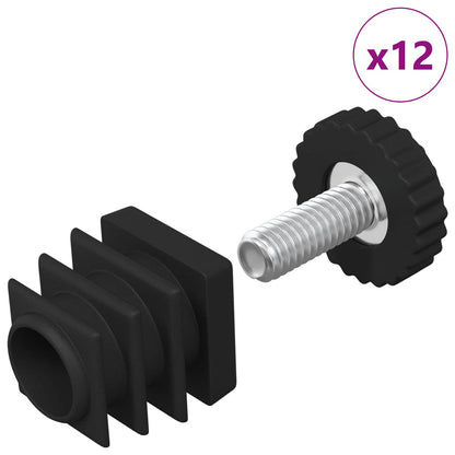 Livellatori per Mobili Regolabile 12 pcs Nero M6 PP | homemem39