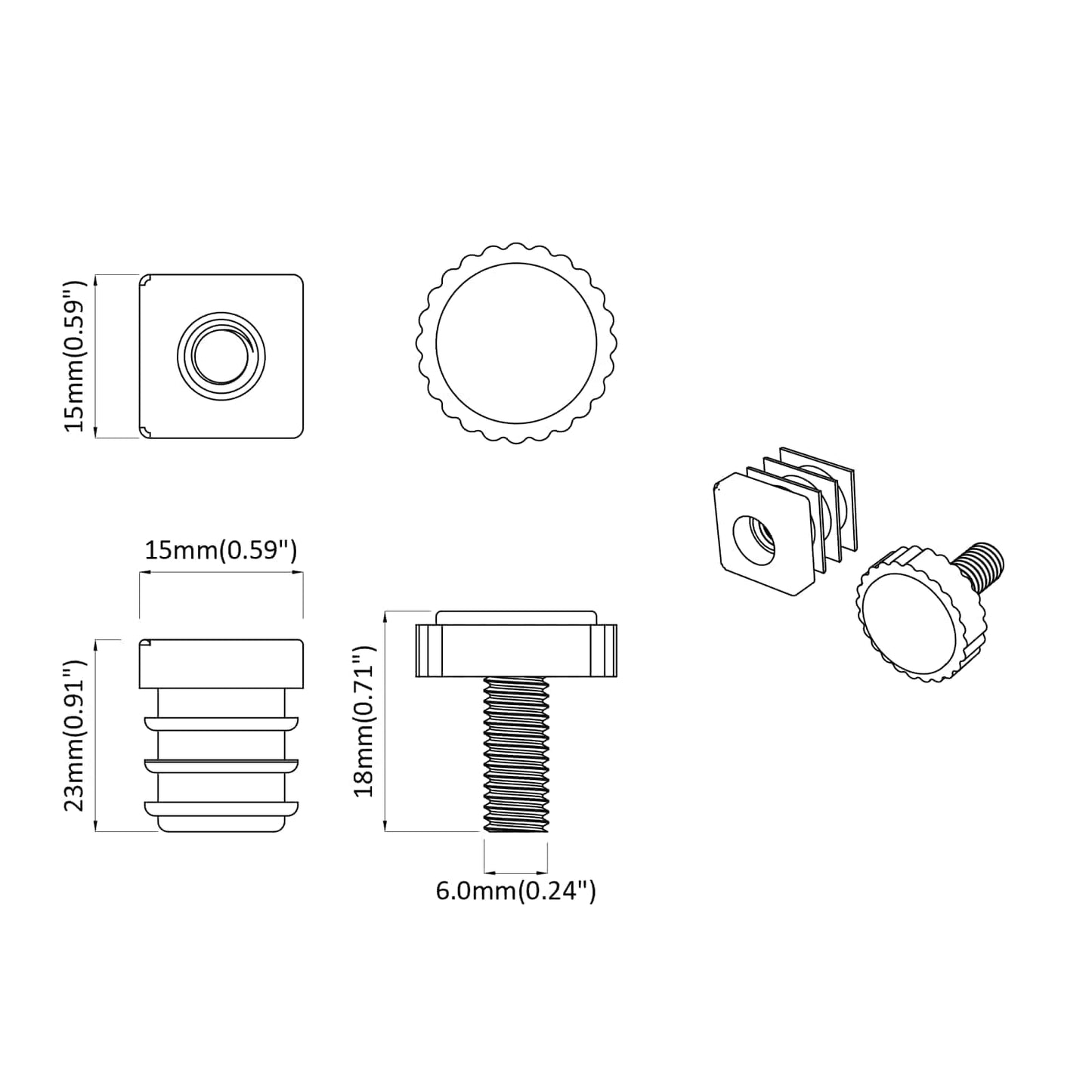 Livellatori per Mobili Regolabile 12 pcs Nero M6 PP | homemem39