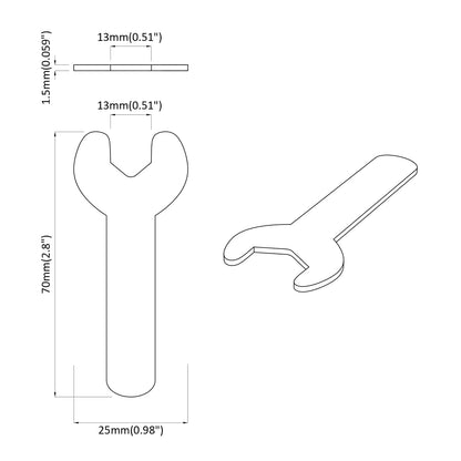 Chiave inglese 2 pcs Argento 13 mm Ferro | homemem39
