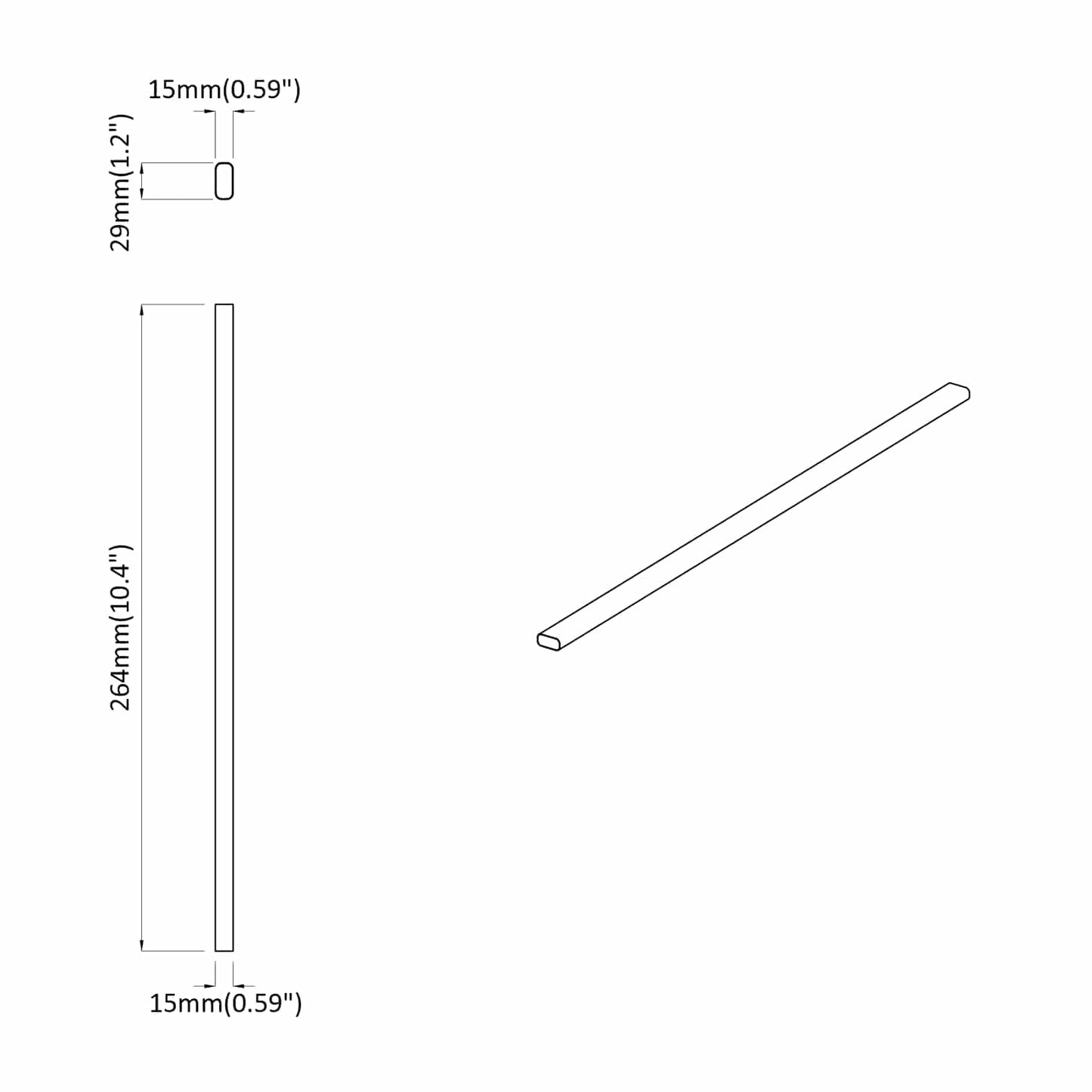 Asta per armadio 12 pcs Argento 264 x 15 x 29 mm | homemem39