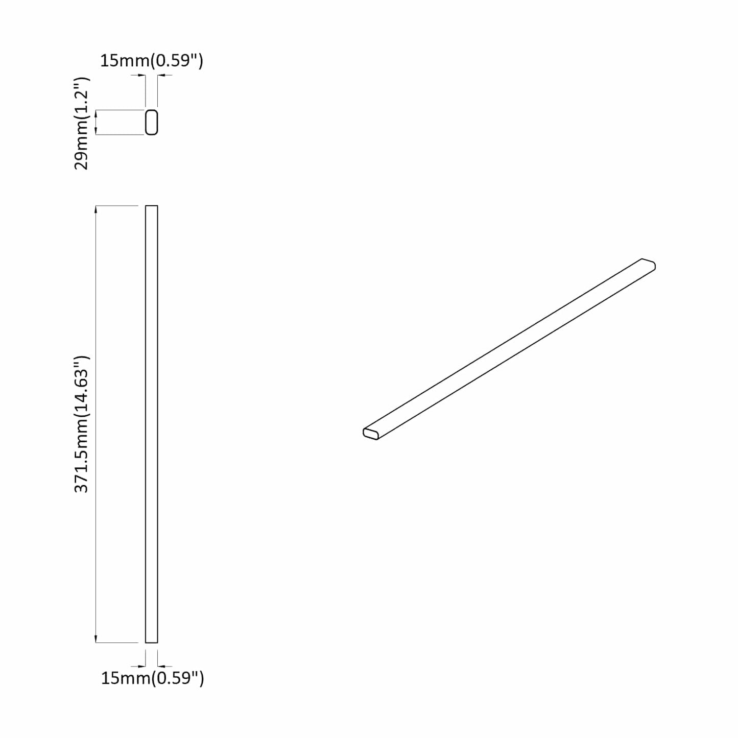 Asta per armadio 12 pcs Argento 372 x 15 x 29 mm | homemem39