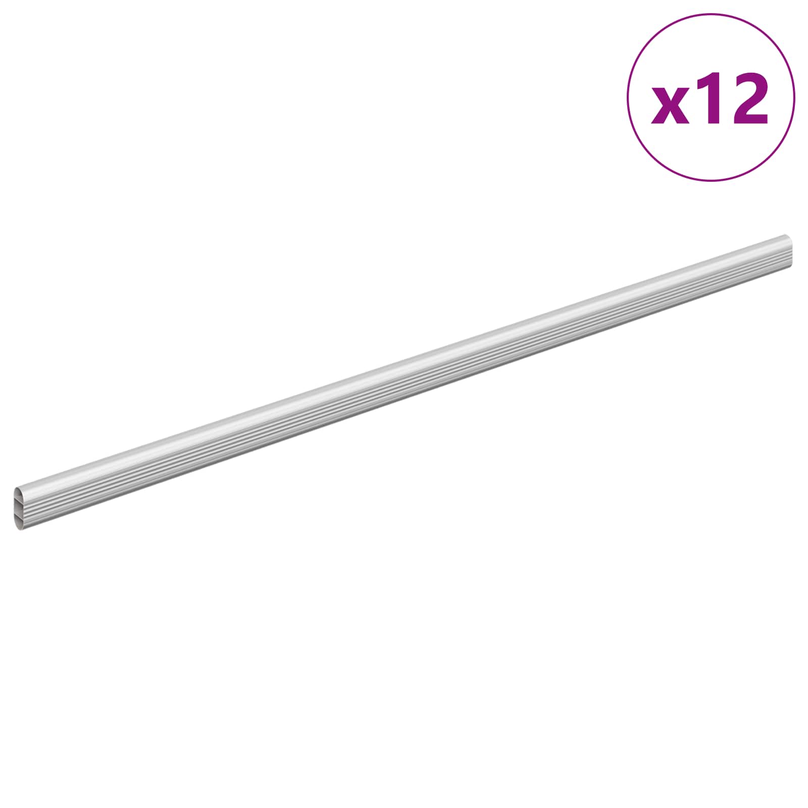 Asta per armadio 12 pcs Argento 664 x 15 x 29 mm | homemem39