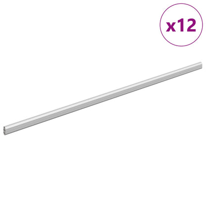 Asta per armadio 12 pcs Argento 864 x 15 x 29 mm