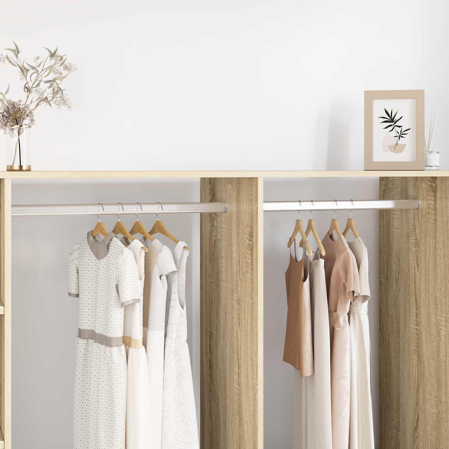 Asta per armadio 2 pcs Argento 764 x 15 x 29 mm