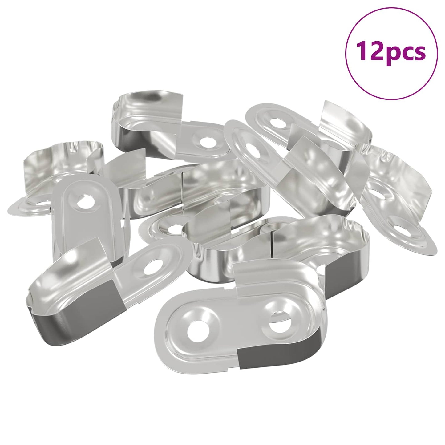 Braccio per asta dell'armadio 12 pcs Zinco Bianco Ferro