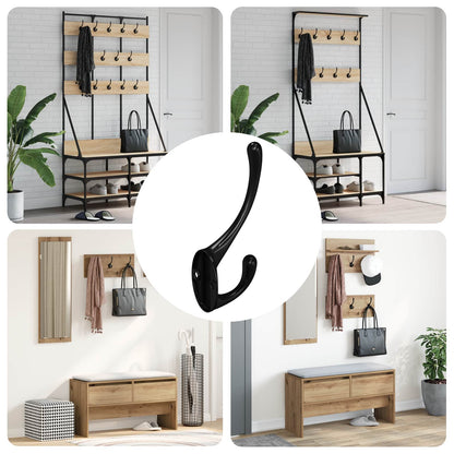 Gancio per vestiti 346 pcs Nero 102 x 29 x 47mm Lega di Zinco