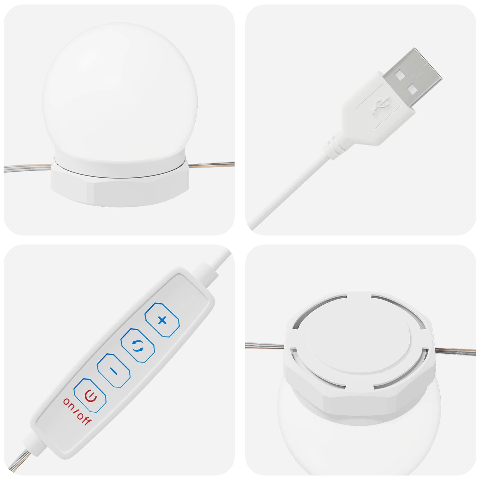 Luci per Specchio Bianco 4,5 x 4,5 x 4,7 cm Plastica | homemem39