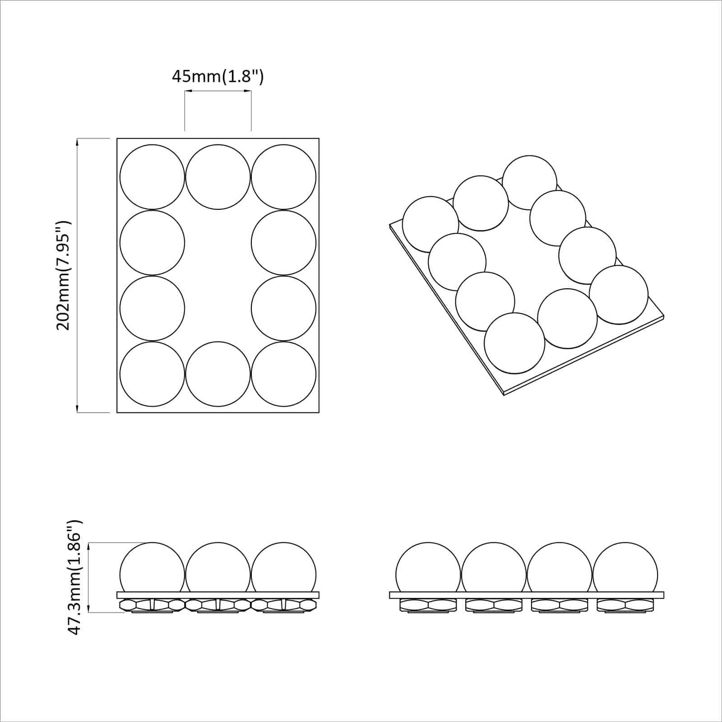 Luci per Specchio Bianco 4,5 x 4,5 x 4,7 cm Plastica | homemem39