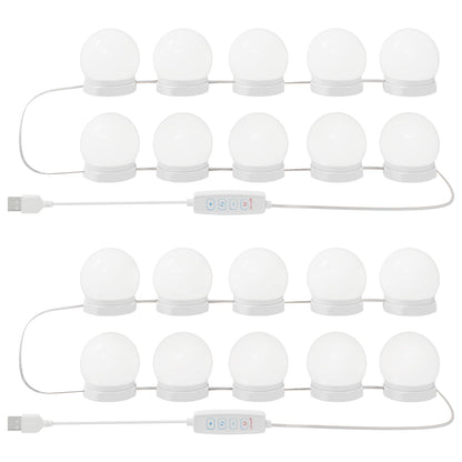 Luci per Specchio 2 pcs Bianco 4.5 x 4.5 x 4.8 cm Plastica