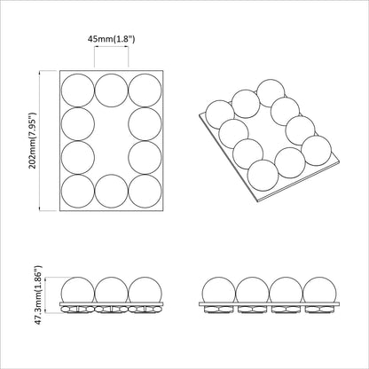 Luci per Specchio 12 pcs Bianco 4.5 x 4.5 x 4.8 cm Plastica | homemem39