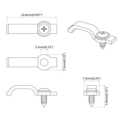 Clip per Striscia LED 12 pcs Trasparente 23,8 x 7,3 x 4,3 mm