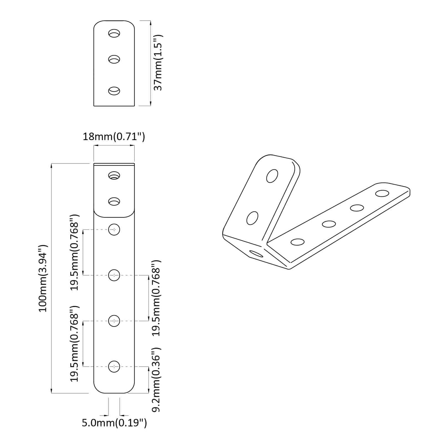 Ganci 2 pcs Nero M5 x 110 mm Ferro