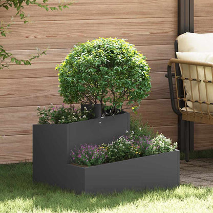 Vaso da giardino Nero 60 x 60 x 50 cm Acciaio laminato a freddo