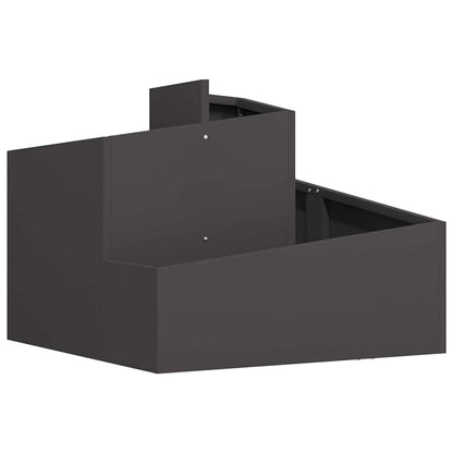 Vaso da giardino Nero 60 x 60 x 50 cm Acciaio laminato a freddo
