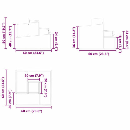 Vaso da giardino Antracite 60 x 60 x 50 cm