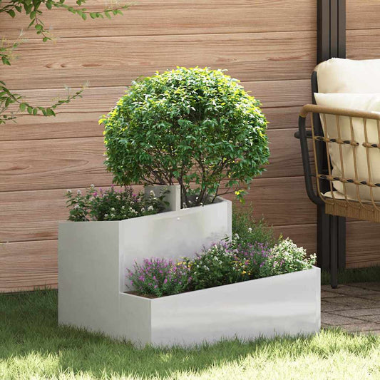 Vaso da giardino Argento 60 x 60 x 50 cm Acciaio inossidabile