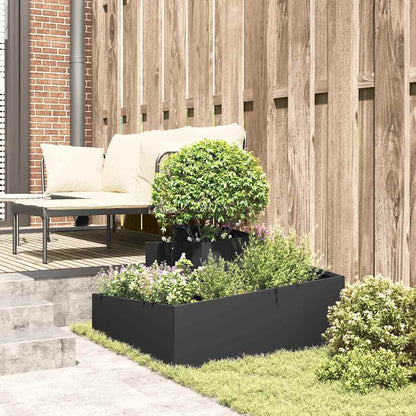 Vaso da giardino Nero 80 x 80 x 50 cm Acciaio laminato a freddo