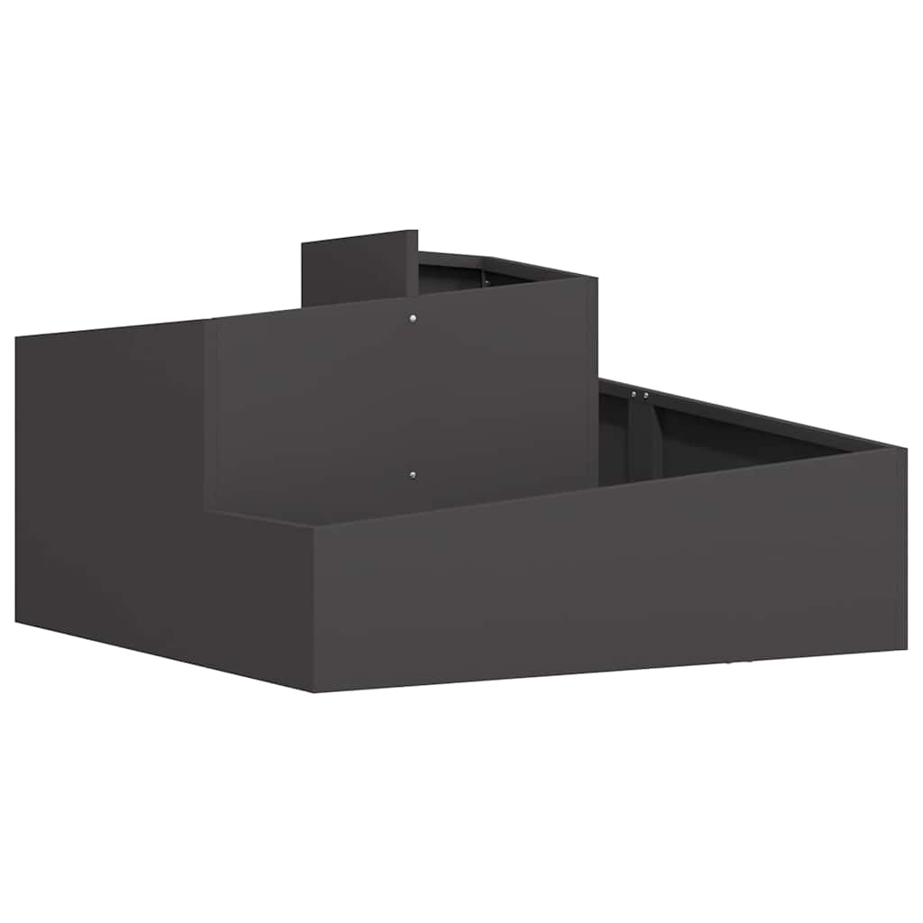 Vaso da giardino Nero 80 x 80 x 50 cm Acciaio laminato a freddo