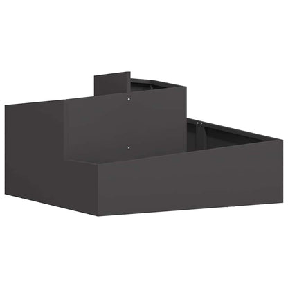 Vaso da giardino Nero 80 x 80 x 50 cm Acciaio laminato a freddo