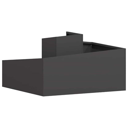Vaso da giardino Nero 80 x 80 x 50 cm Acciaio laminato a freddo
