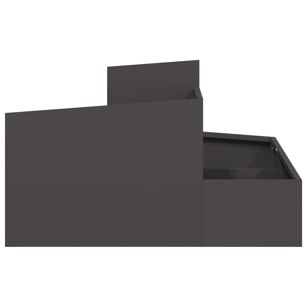 Vaso da giardino Nero 80 x 80 x 50 cm Acciaio laminato a freddo