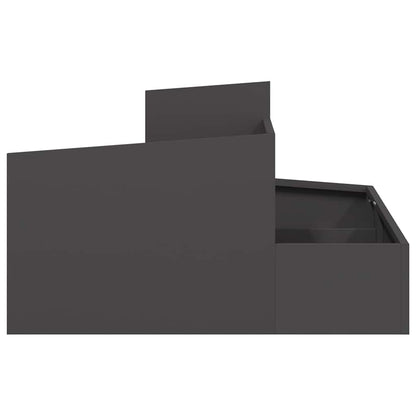 Vaso da giardino Nero 80 x 80 x 50 cm Acciaio laminato a freddo