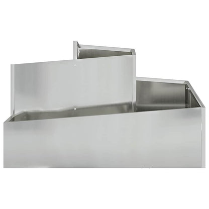 Vaso da giardino Argento 80 x 80 x 50 cm Acciaio zincato