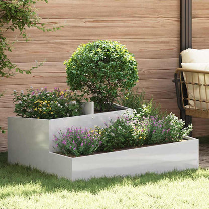 Vaso da giardino Argento 100 x 100 x 50 cm Acciaio inossidabile