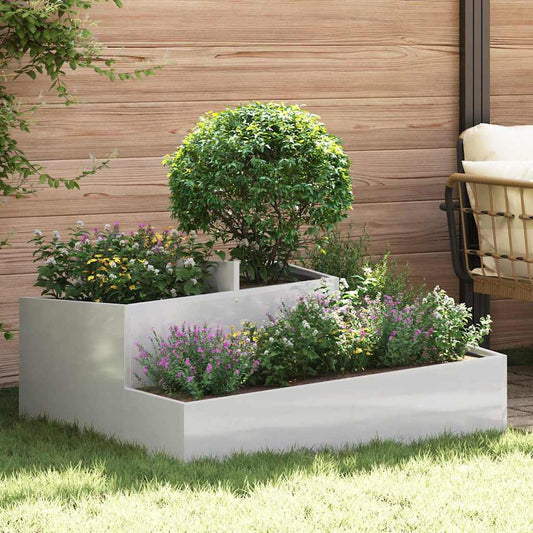 Vaso da giardino Argento 100 x 100 x 50 cm Acciaio inossidabile